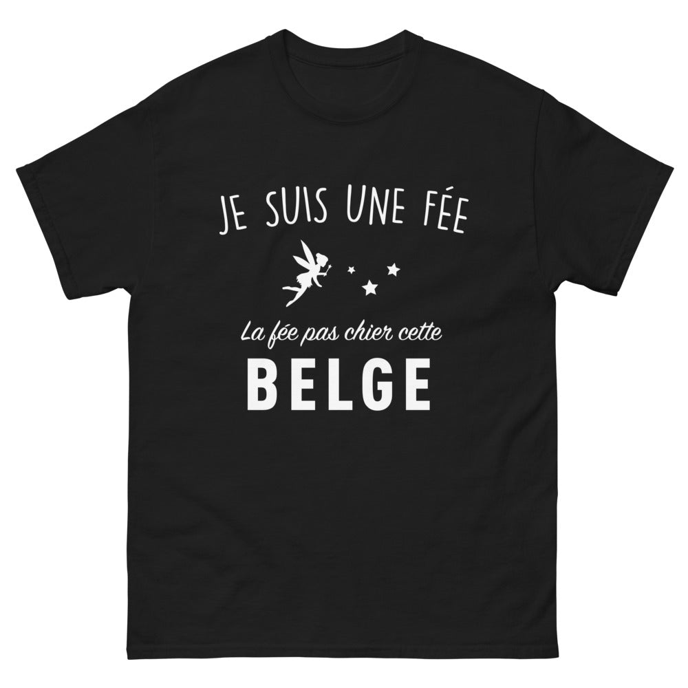 T-shirt Belgique noir - Je suis une fée, la fée pas chier cette Belge