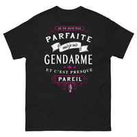 Thumbnail for T-shirt Gendarme noir - Je ne suis pas parfaite, mais gendarme