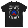 T-shirt Réunion noir - Les vrais hommes aiment La Réunion