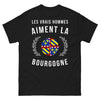 T-shirt Bourgogne noir - Les vrais hommes aiment la Bourgogne