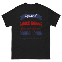 Thumbnail for T-shirt Bourgogne noir - Chuck Norris s'agenouille