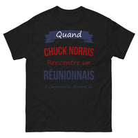 Thumbnail for T-shirt Réunion noir - Quand Chuck Norris s'Agenouille