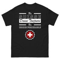 Thumbnail for T-shirt Suisse noir - Un Suisse donne toujours un homme formidable