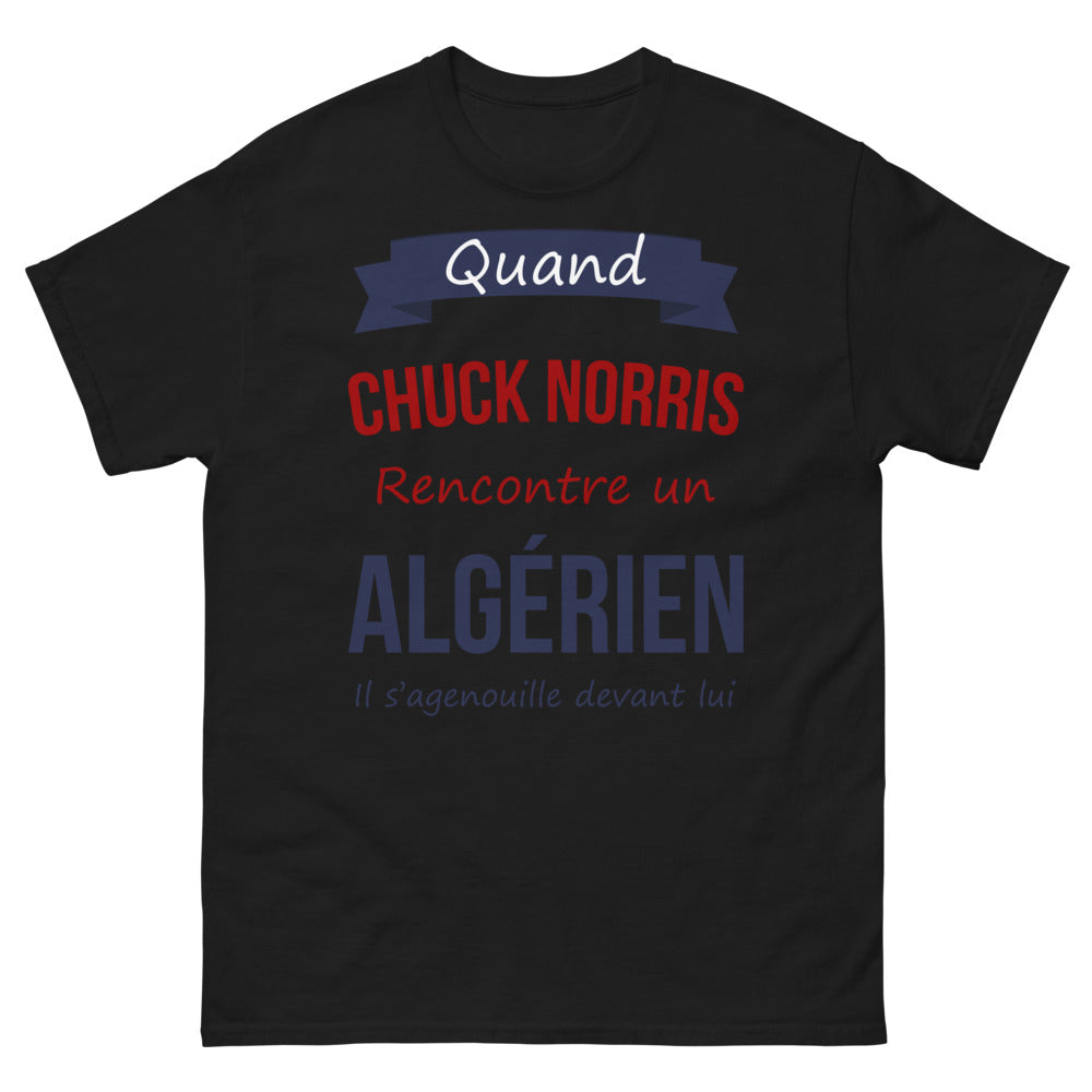 T-shirt Algérie noir - Chuck Norris honore l'Algérie