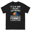 T-shirt féministe noir - et le 8e jour, Dieu créa les soldes