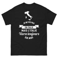 Thumbnail for T-shirt Italie noir - Je ne vis pas en Italie mais l'Italie vivra toujours en moi