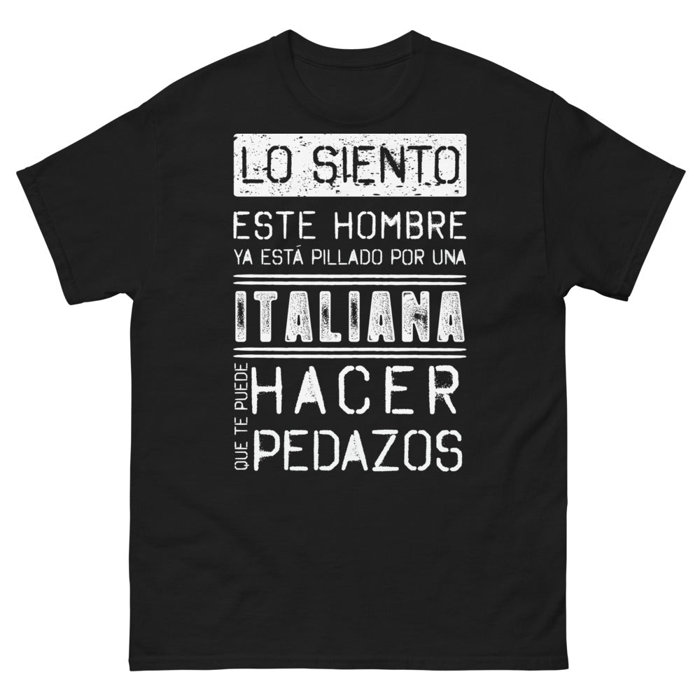 T-shirt Italie noir - Lo siento, este hombre ya está pillado