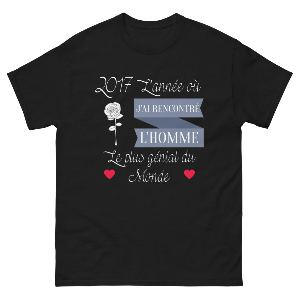 T-shirt souvenir 2017 noir - L'année de l'homme génial