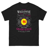 Thumbnail for T-shirt Wallonne noir - Guerrière au grand cœur