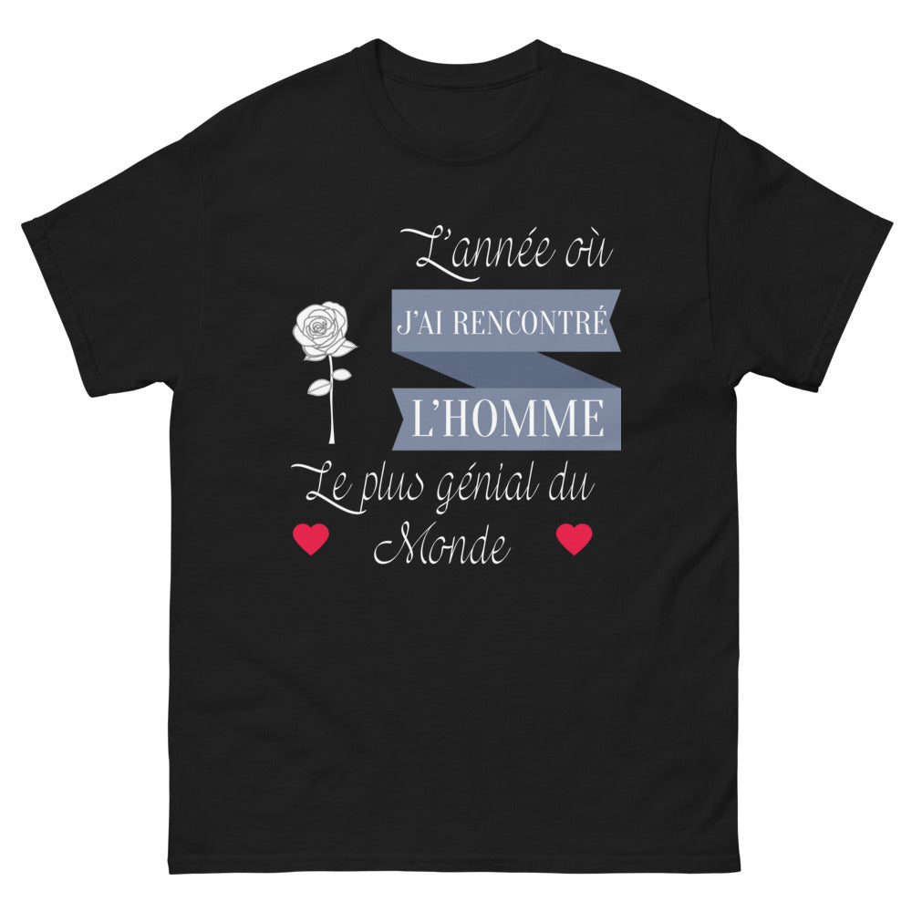 T-shirt Souvenir noir - L'année où j'ai rencontré l'homme génial