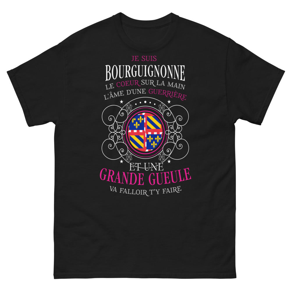 T-shirt Bourgogne noir - Le cœur sur la main, l'âme d'une guerrière