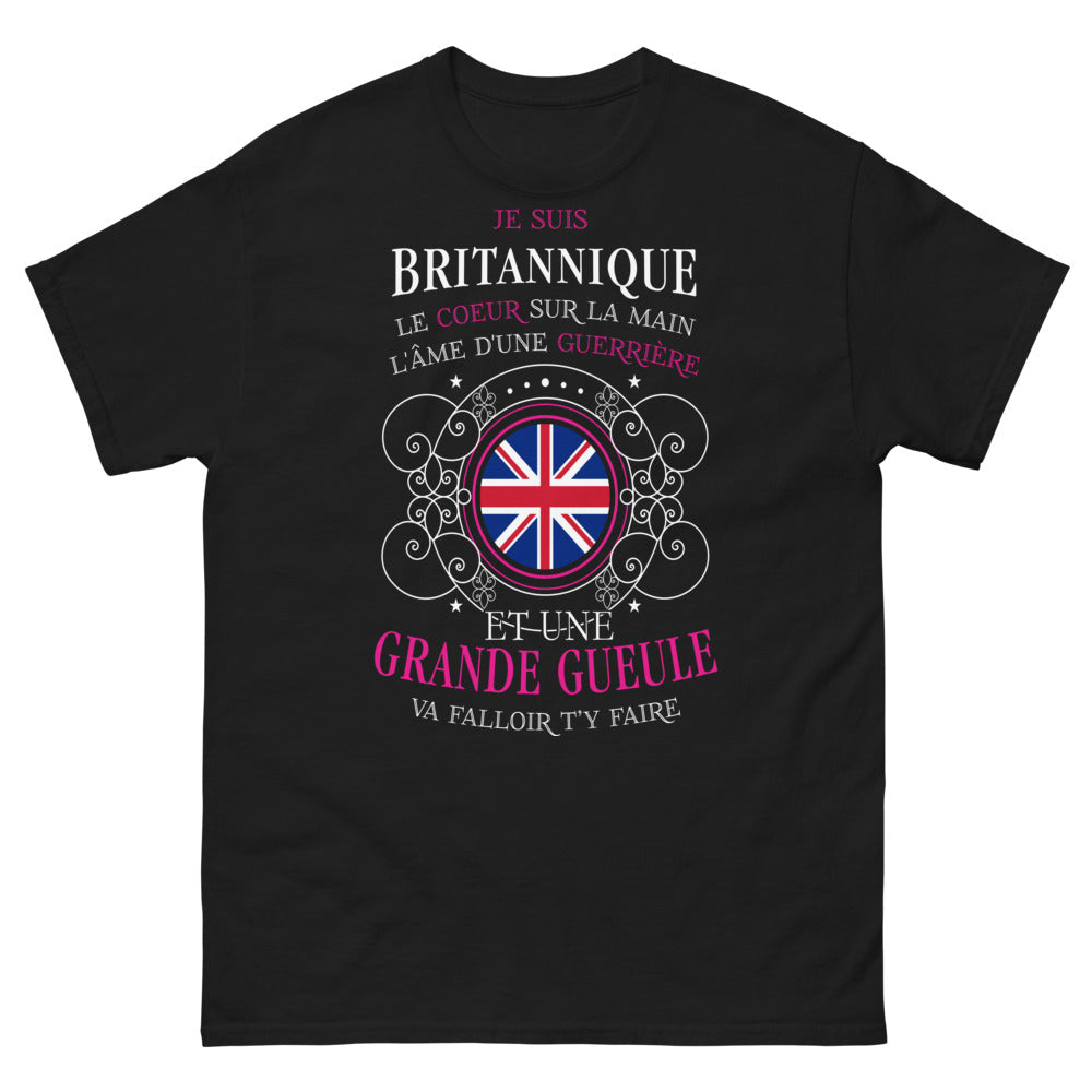 T-shirt Royaume-Uni noir - Je suis britannique avec humour