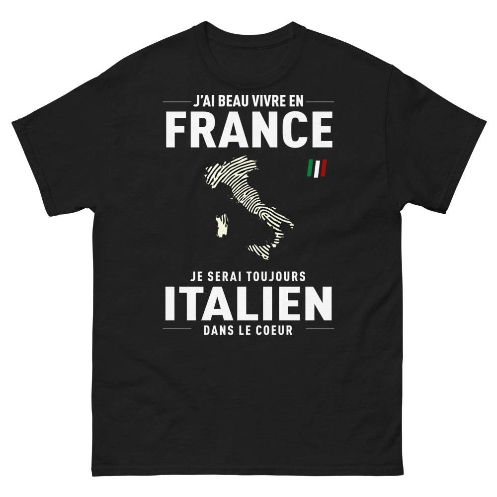 T-shirt Italie noir - Toujours Italien dans le cœur
