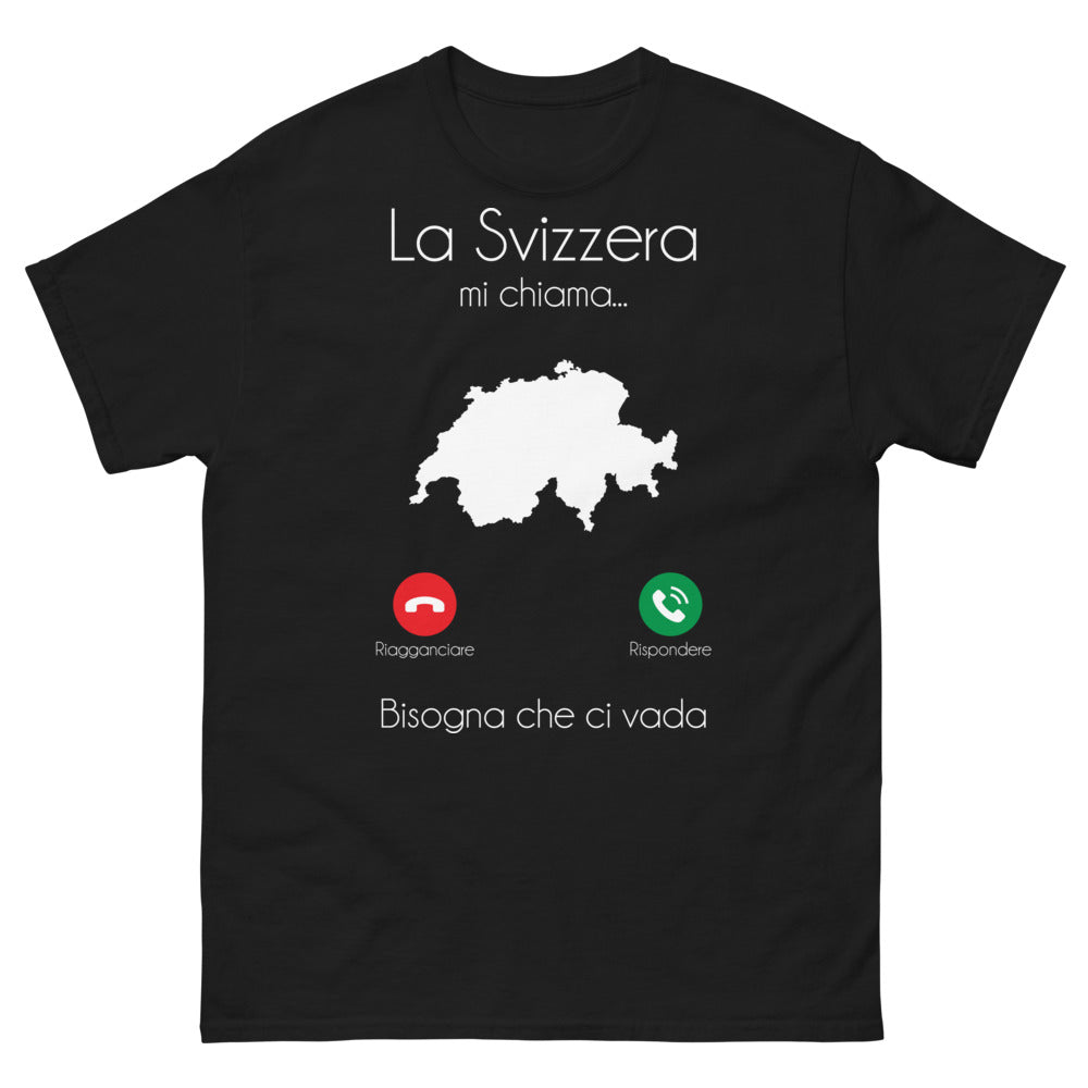 T-Shirt Svizzera nero - La Svizzera mi chiama