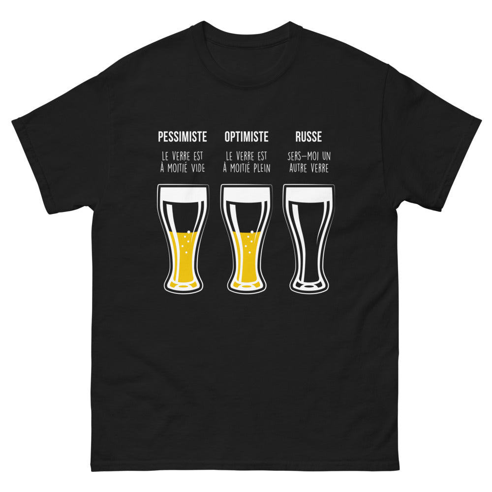 T-shirt Russe noir - Pessimiste, optimiste ou russe ?