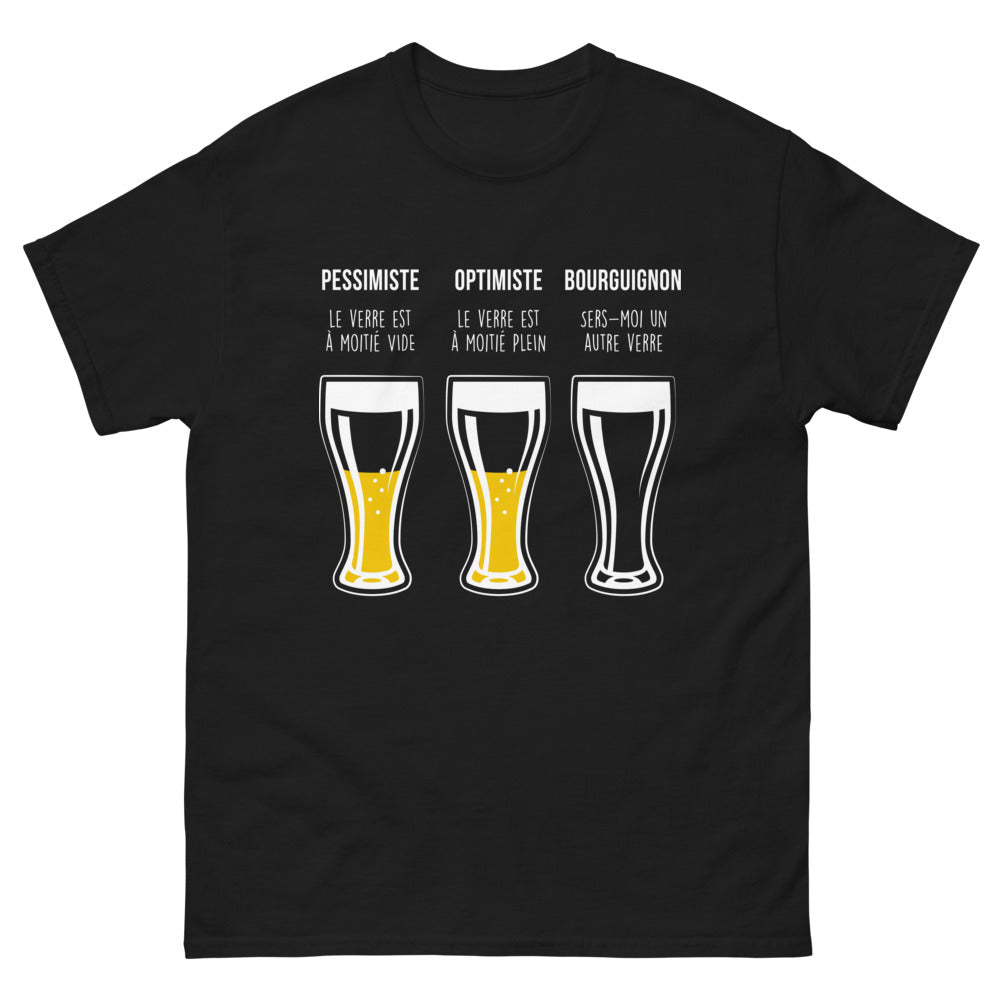 T-shirt Bourgogne noir - Le verre est à moitié vide... ou plein !