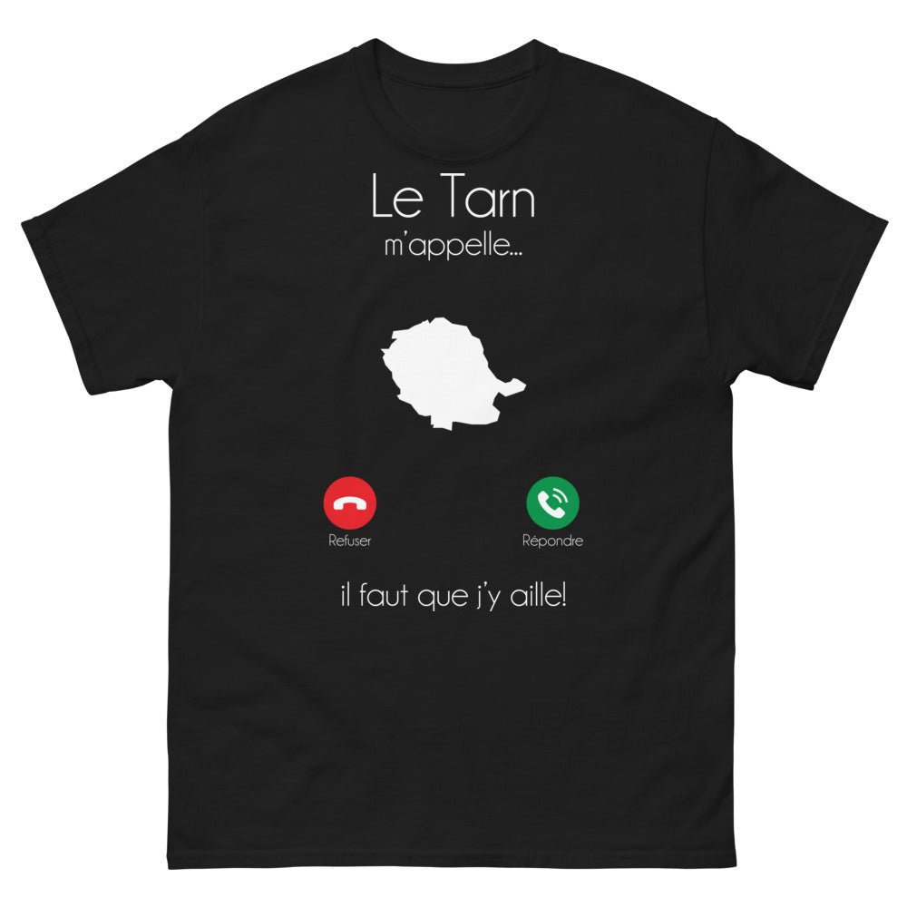 T-shirt Tarn noir - Le Tarn m'appelle, il faut que j'y aille