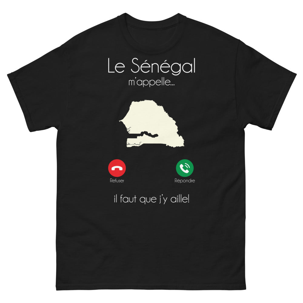 T-shirt Sénégal noir - Le Sénégal m'appelle, il faut y aller