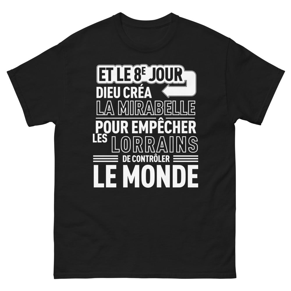 T-shirt Lorraine noir - Et le 8e jour Dieu créa la Mirabelle