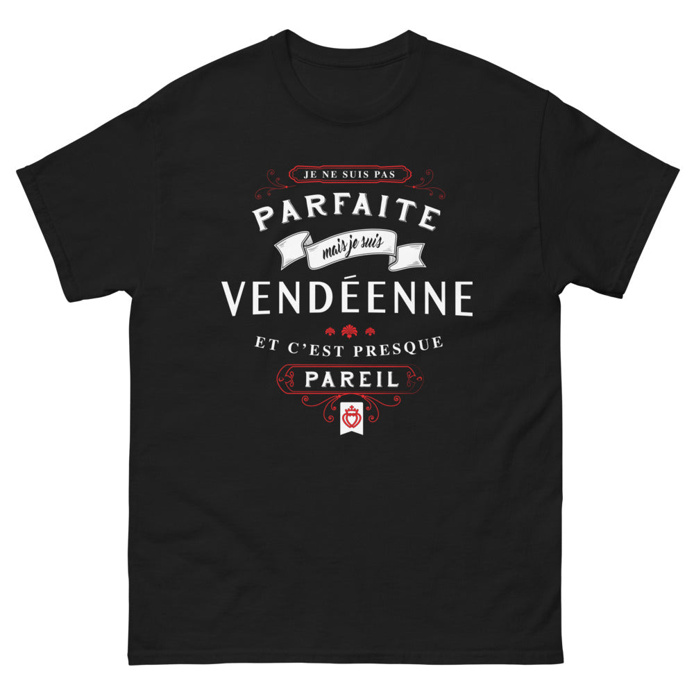 T-shirt Vendée noir - Je ne suis pas parfaite mais je suis Vendéenne