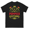 T-shirt pompier noir - Approchez la perfection avec humour
