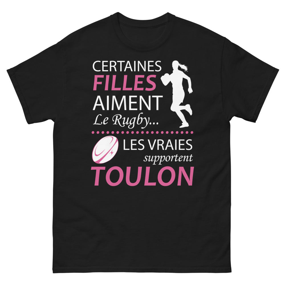 T-shirt Toulon noir - Certaines filles aiment le rugby