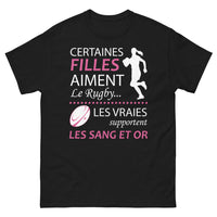 Thumbnail for T-shirt Rugby Filles Sang et Or noir - Les vraies supportent