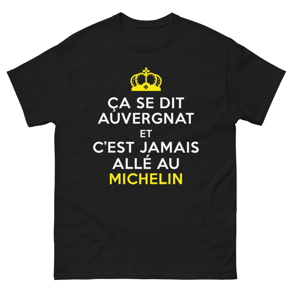 T-shirt Auvergne noir - Ça se dit auvergnat et c’est jamais allé au Michelin