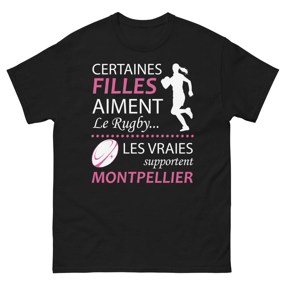 T-shirt Rugby Montpellier noir - Les vraies supportent Montpellier