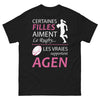 T-shirt Rugby Agen noir - Certaines filles aiment le rugby
