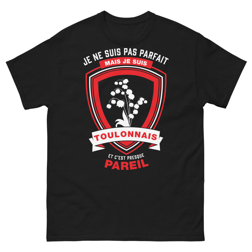 T-shirt Toulonnais noir - Je ne suis pas parfait mais Toulonnais