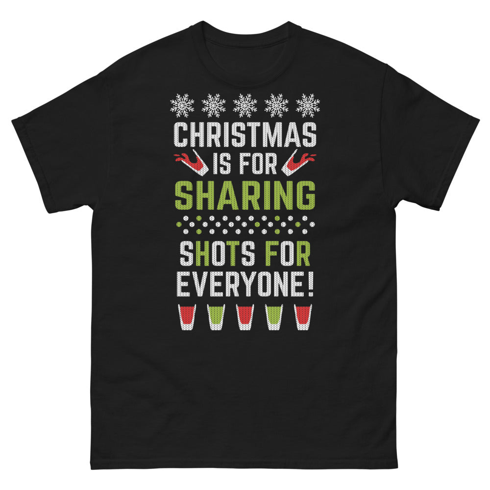 T-shirt Noël noir - Christmas is for Sharing! Shots for Everyone!
