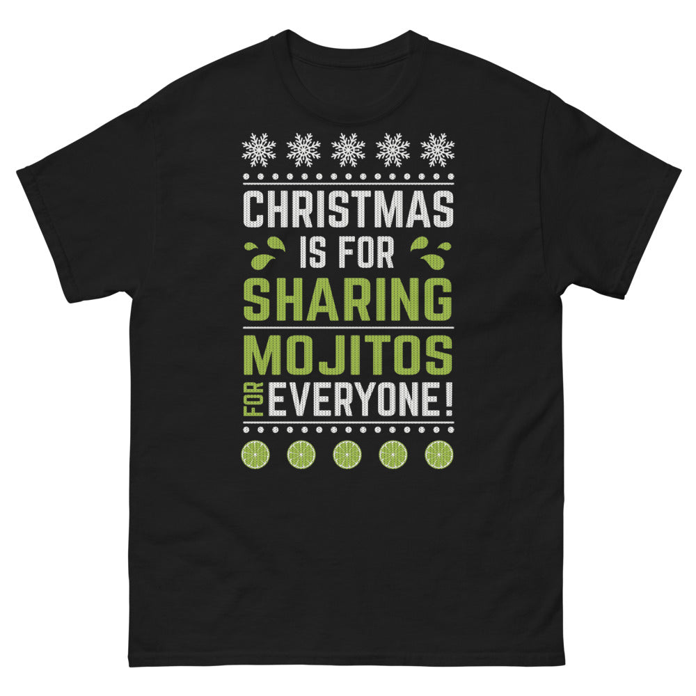T-shirt Noël noir - Christmas is for Sharing Mojitos
