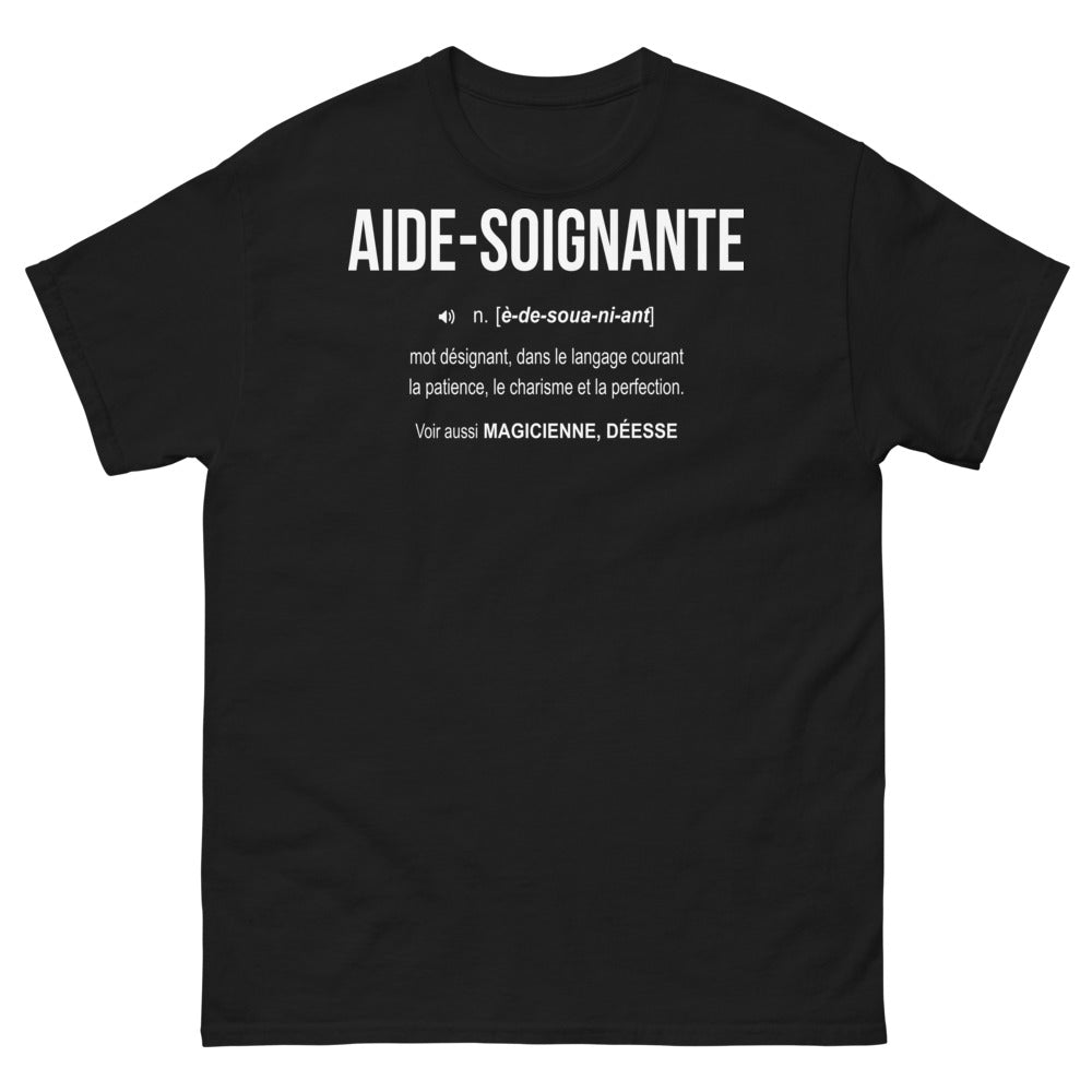 T-shirt Aide-soignante noir - Définition de la Patience