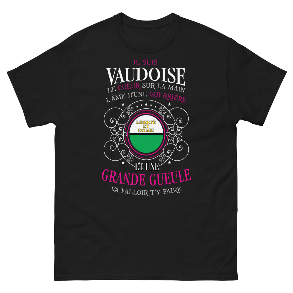 T-shirt Vaudoise noir - Esprit guerrier et humour