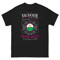 Thumbnail for T-shirt Vaudoise noir - Esprit guerrier et humour