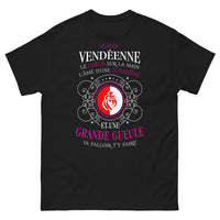 Thumbnail for T-shirt Vendée noir - Cœur, âme et tempérament de guerrière
