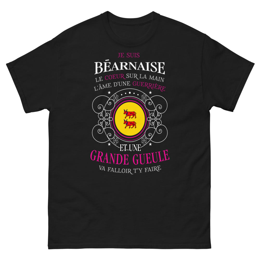 T-shirt Béarnaise noir - Cœur sur la main, âme de guerrière