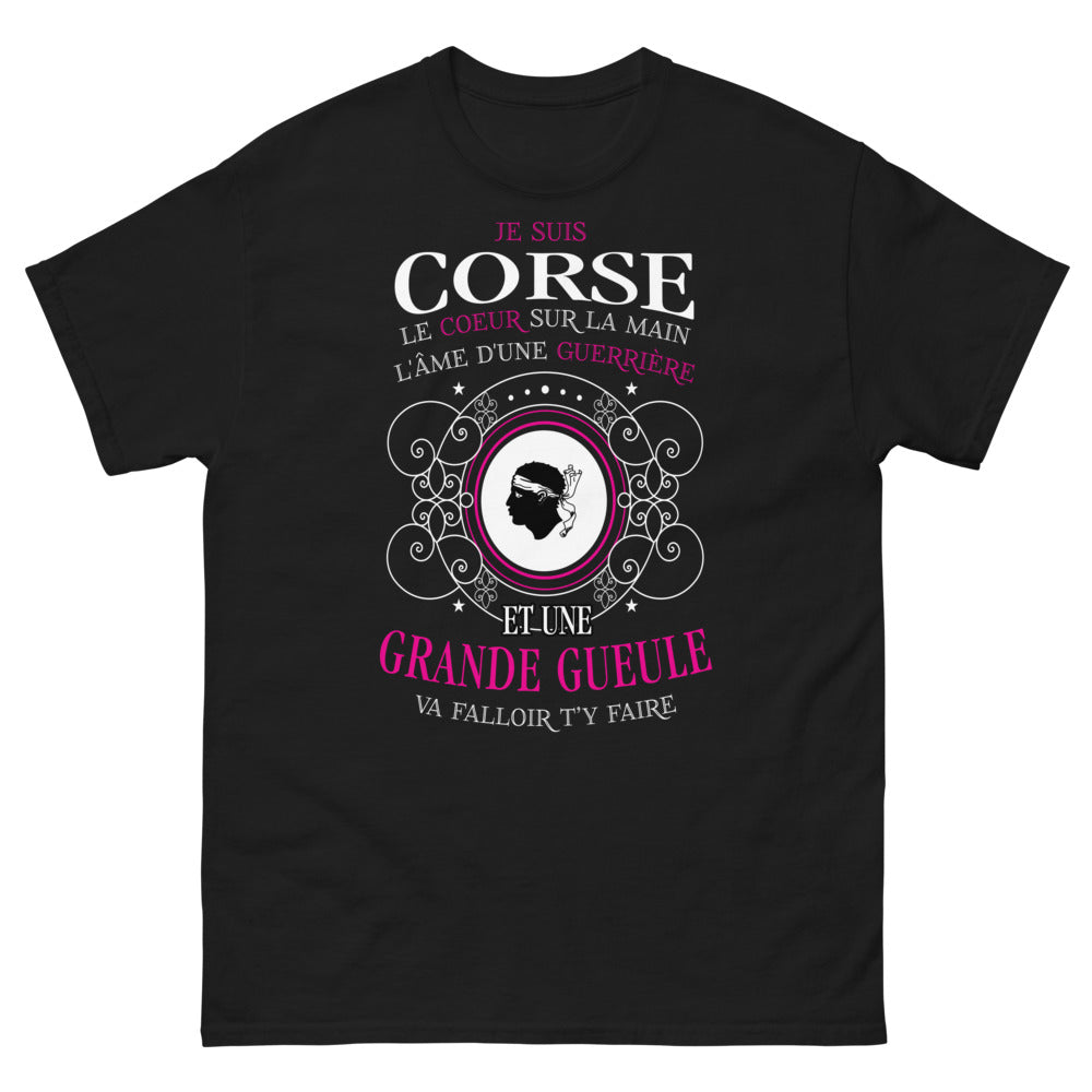 T-shirt Corse noir - Coeur sur la main et grande gueule