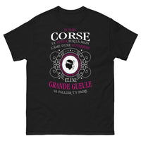 Thumbnail for T-shirt Corse noir - Coeur sur la main et grande gueule