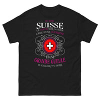 Thumbnail for T-shirt Suisse noir - Cœur de guerrière et grande gueule