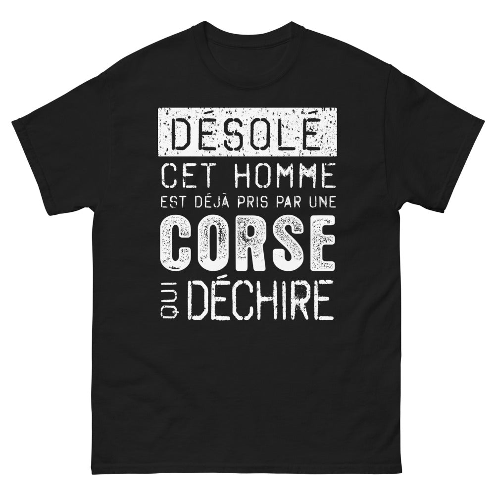 T-shirt Corse noir - Désolé, cet homme est déjà pris