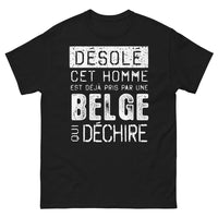 Thumbnail for T-shirt Belgique noir - Désolé, cet homme est déjà pris