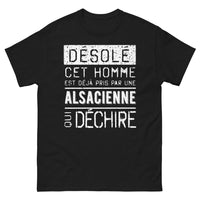 Thumbnail for T-shirt Alsace noir - Désolé, cet homme est déjà pris