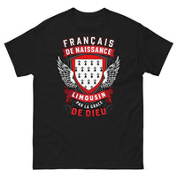 Thumbnail for T-shirt Limousin noir - Français de naissance, Limousin par la grâce de Dieu