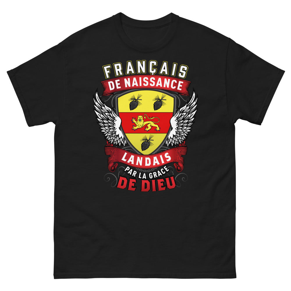 T-shirt Landaise noir - Français de Naissance, Landais par la Grâce de Dieu