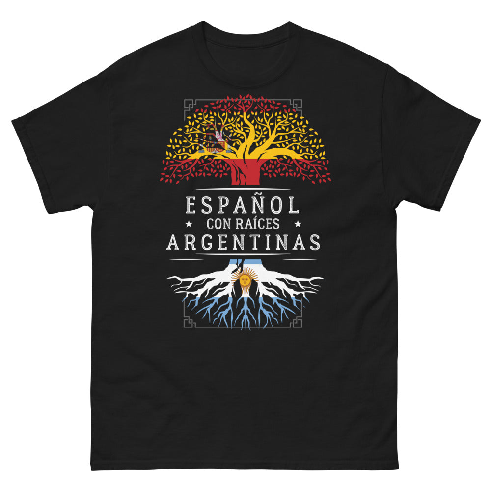T-shirt Argentine noir - Espagnol avec racines argentines