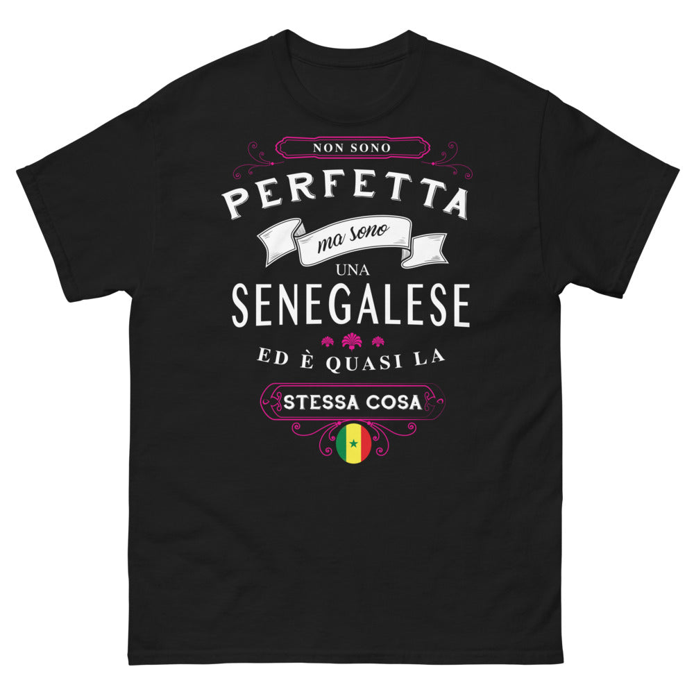 T-shirt Sénégal noir - Non sono perfetta, ma sono una senegalese
