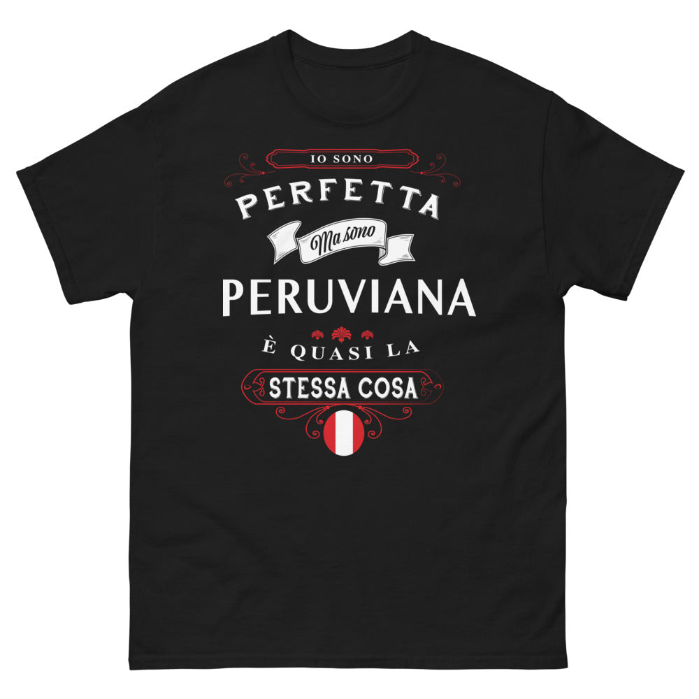 T-Shirt Peruano Nero - Design umoristico sull'amore per il Perù