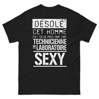 Thumbnail for T-shirt Technicienne de laboratoire noir - 'Désolé cet homme est déjà pris'
